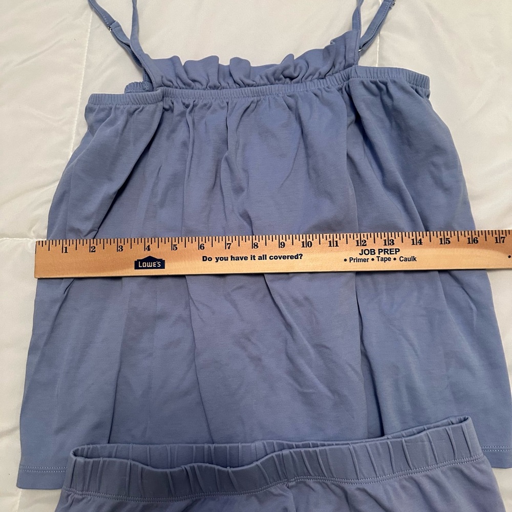 Women's Light Blue Sleep Set – Two-Piece Soft Tank & Shorts (A) - Picture 7 of 11